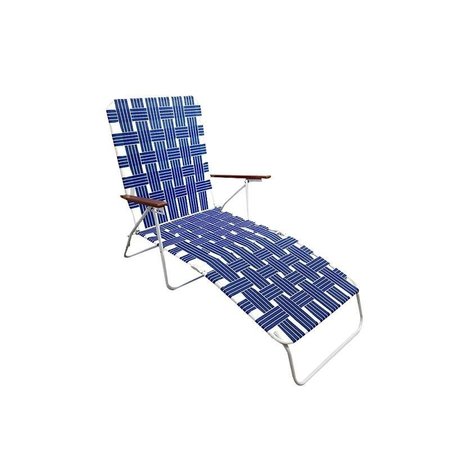 SEASONAL TRENDS Folding Web Lounge Chair, 2520 in W, 6693 in D, 3504 in H, 300 lbs Capacity AC4012-BLUE